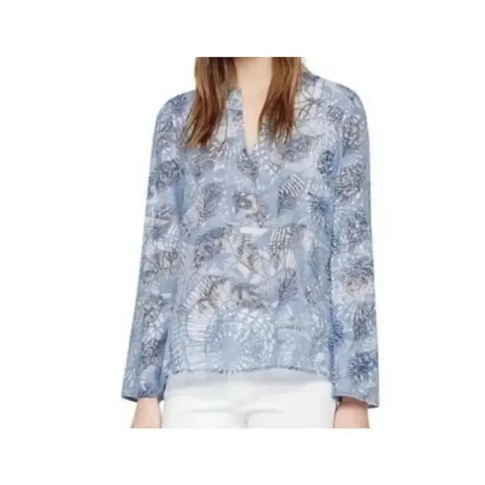 Tory Burch Baltic Sea Dream Catcher Blue Burn Out Tunic sz 6